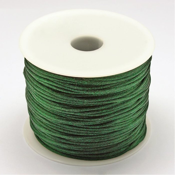 Satijnkoord 1mm Donker Groen, 5 meter