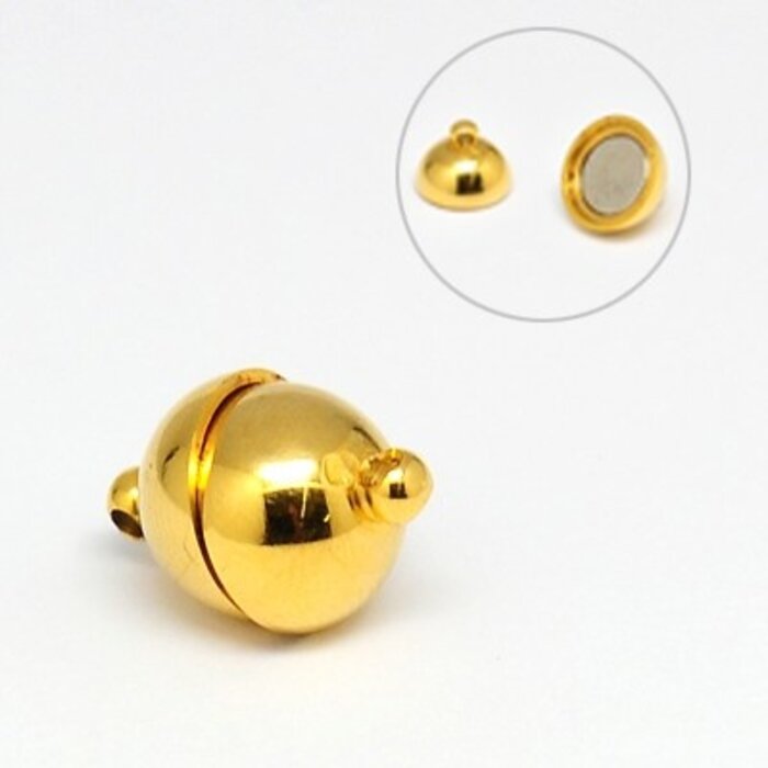 3 stuks Stainless Steel Magneetsluiting Goud 15x10mm