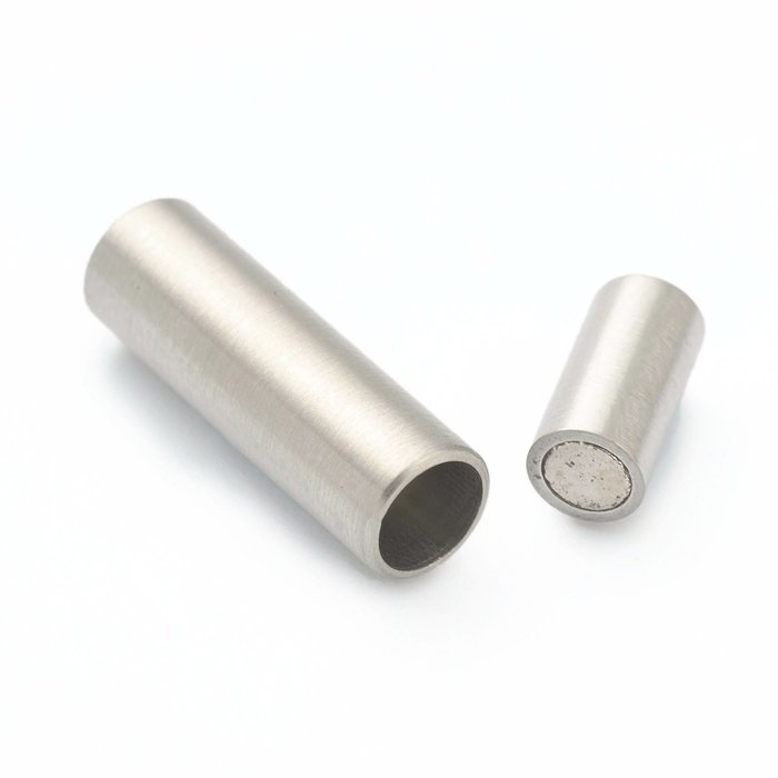 2 pieces Stainless Steel Magnetic Clasp for 3mm Cord Silver 16mm