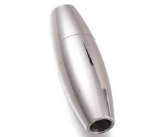 2 stuks Stainless Steel Magneetsluiting Zilver 15x7mm voor 4mm Koord