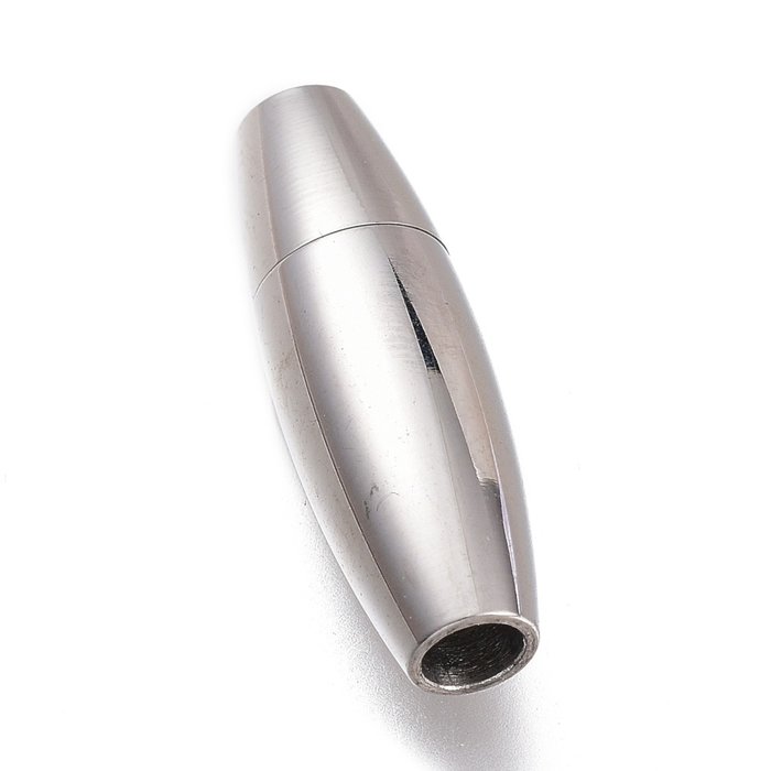 Stainless Steel Magneetsluiting Zilver 15x7mm voor 4mm Koord