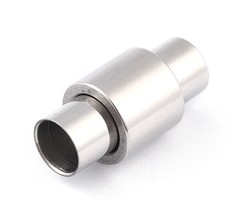 2 pieces Stainless Steel Magnetic Clasp for 6mm Cord Silver 20x10mm