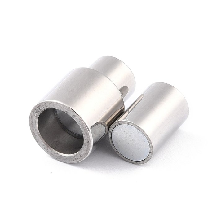 Stainless Steel Magnetic Clasp for 6mm Cord Silver 20x10mm