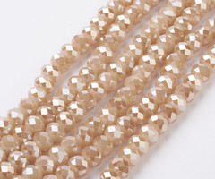 Faceted Beads Light Salmon Shine 8x6mm, 65 pieces