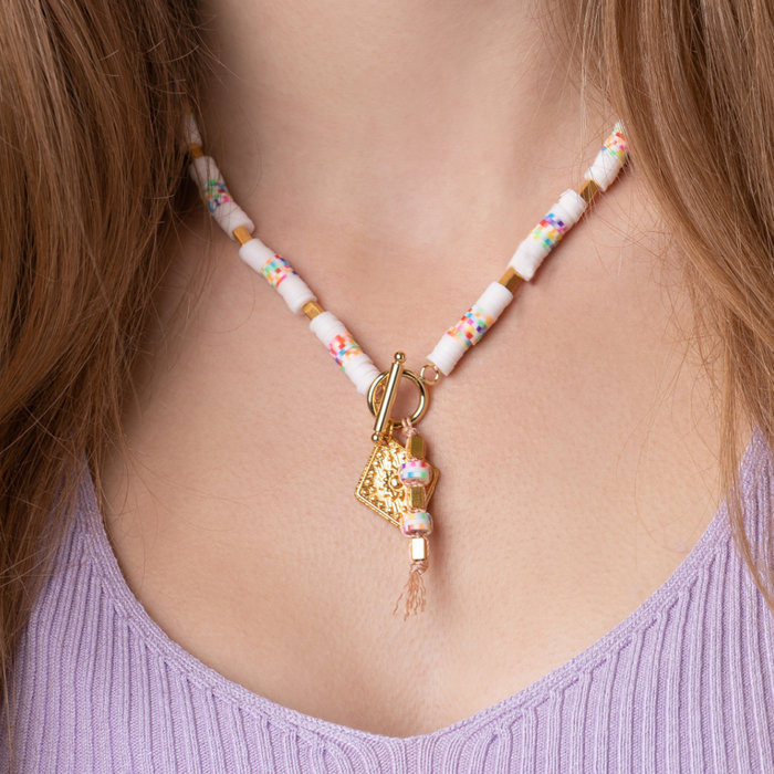 Making a Mixed and Colorful Katsuki Necklace Inspi446