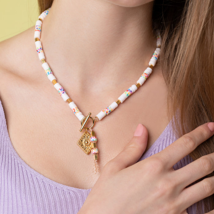 Making a Mixed and Colorful Katsuki Necklace Inspi446