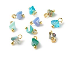 20 stuks Glas Bedels Shine Blauw Mix 8x6x4.5mm