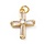 18k Gold Plated Cross Charm with Zirconia 19x14.5x4.5mm