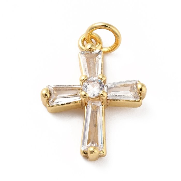 Cross Charm with Zirconia 19x14.5x4.5mm