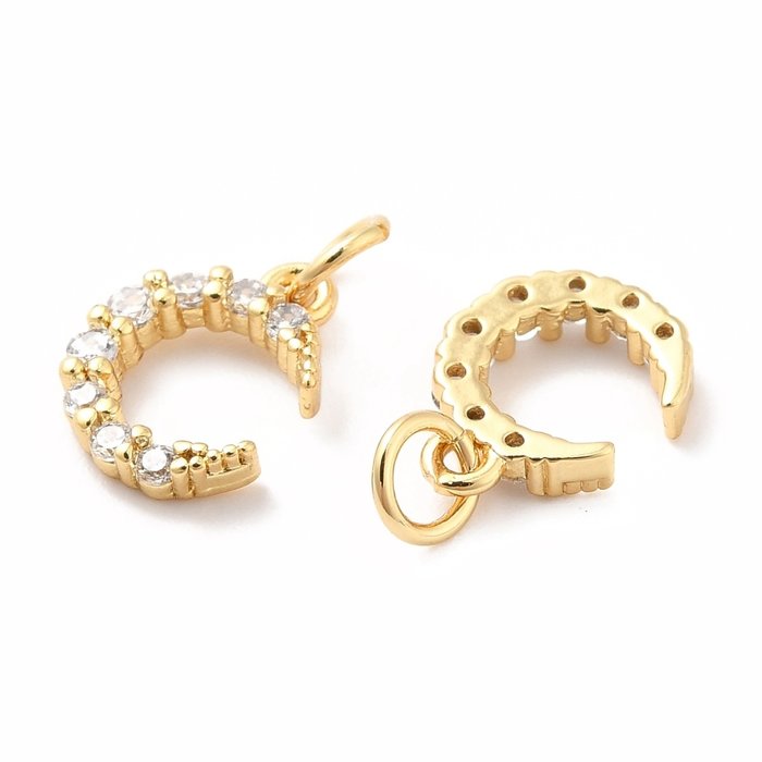 Luxurious Charm Moon with Zirconia 12x9.5mm