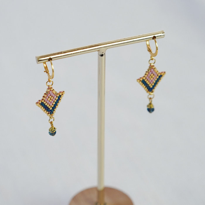 Brick stitch earrings with Miyuki beads Inspi481