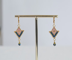 Brick stitch oorbellen met Miyuki kraaltjes