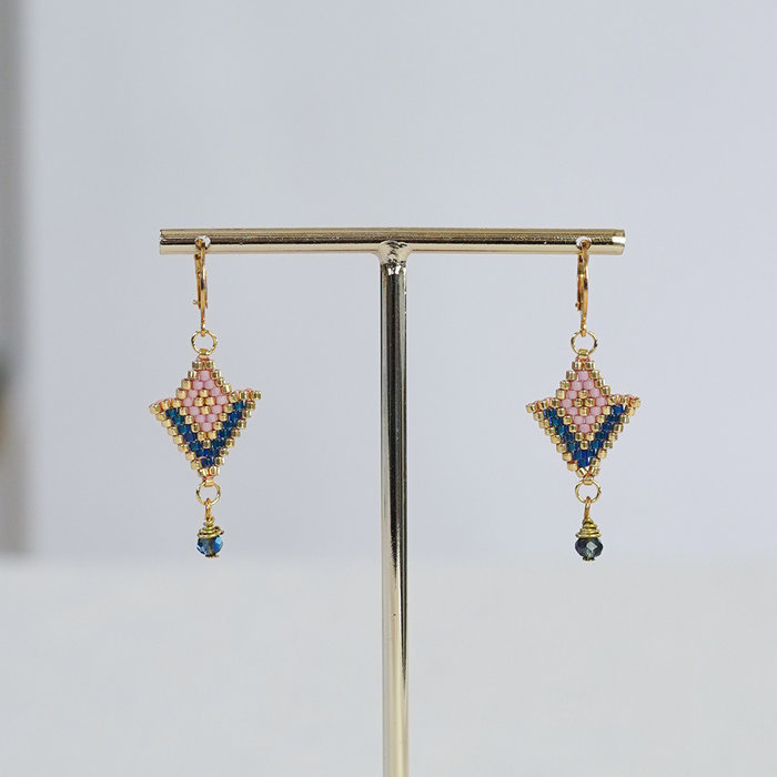 Brick stitch earrings with Miyuki beads Inspi481