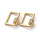 Luxurious Brass Carabiner Screw Lock Charm Rectangle 18K Gold Plated with Zirconia 20x12mm
