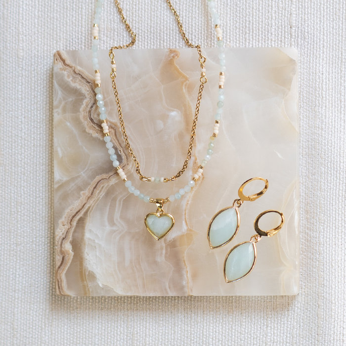 Jewellery set with Amazonite 484