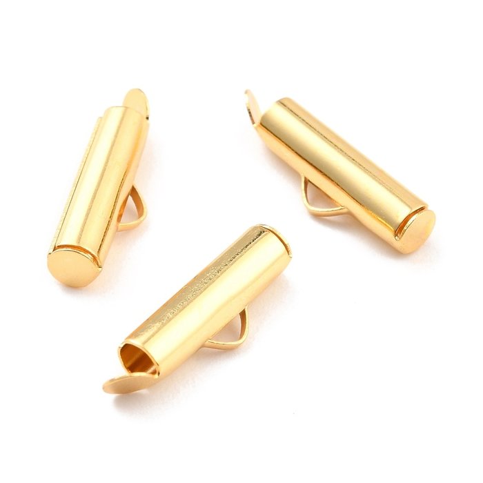 Stainless Steel Eindkapje voor Weefarmbandjes 19x6mm , 8 stuks