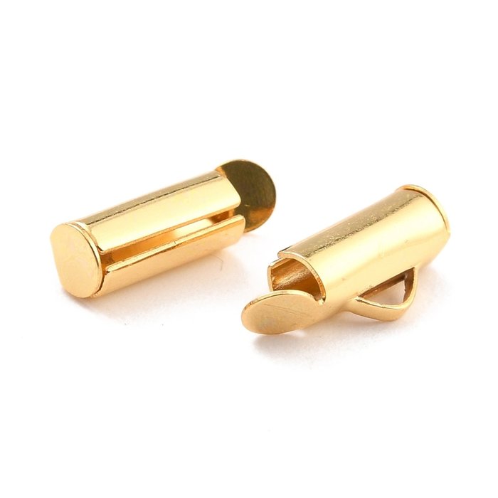 Stainless Steel Eindkapje voor Weefarmbandjes 13x6mm , 8 stuks