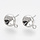 Stud Oorbellen Platinum Plated 10.5x8mm met setting voor 6mm Puntsteen, Nikkelvrij, 4 stuks