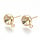 Stud Earring 18K Gold Plated 10.5x8mm, fits 6mm Pointstone,  Nickel Free, 4 pieces