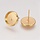 Stud Earring Golden 12mm, fits 10mm Cabochon, Nickel Free, 6 pieces