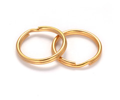 5 stuks Stainless Steel Sleutelhanger Ring Gold Plated 20x2mm