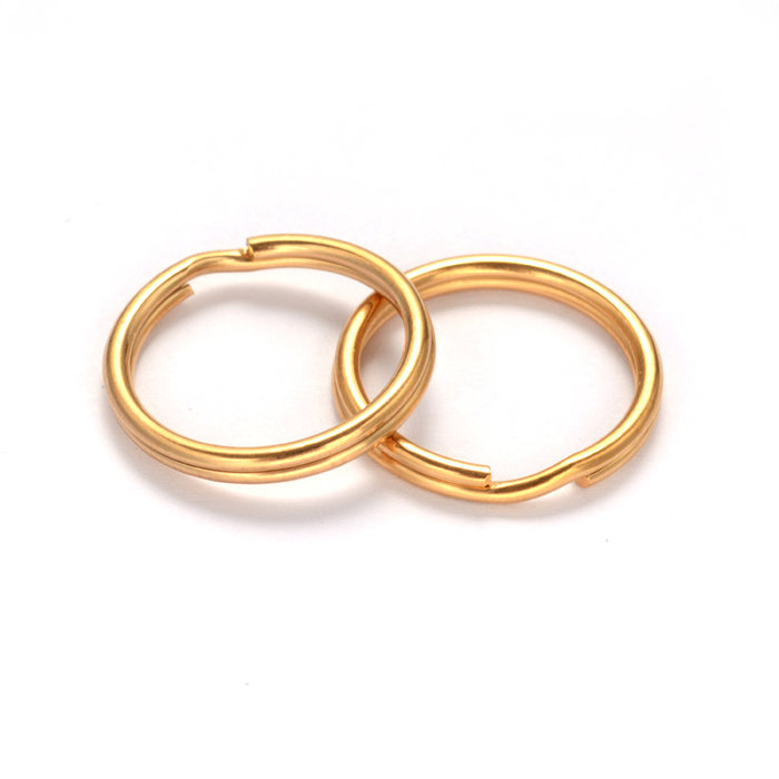 Stainless Steel Sleutelhanger Ring Gold Plated 20x2mm, 5 stuks