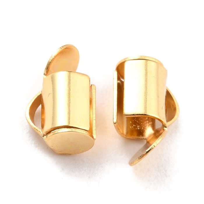 Stainless Steel Eindkapje voor Weefarmbandjes 6x5.5mm, 8 stuks