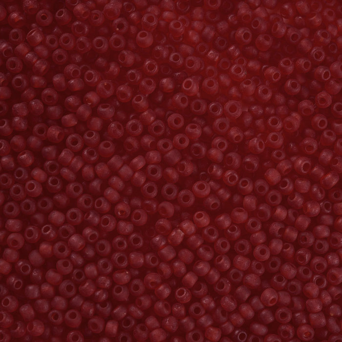 7 gram Seed Beads 2mm Frosted Dark Red