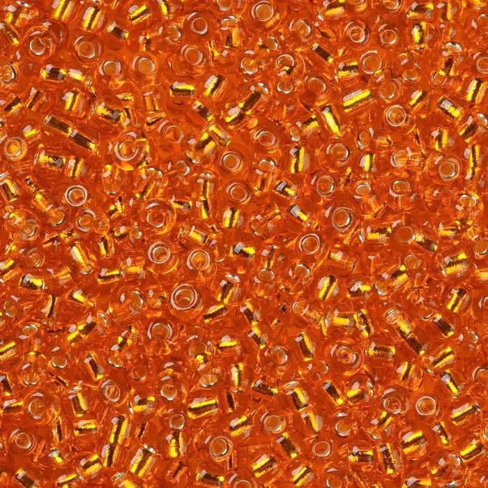 7 gram Rocailles 2mm Silver Lined  Oranje