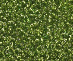 7 gram Rocailles 2mm Silver Lined Groen