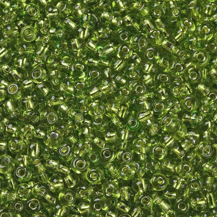 7 gram Seed Beads 2mm Silver Lined Green
