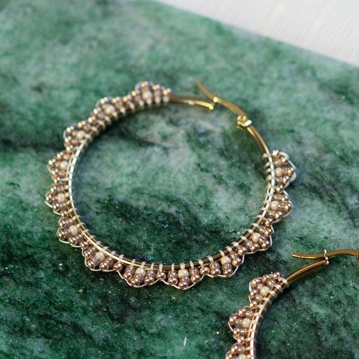 Hoop oorbellen met Rocailles Inspi496