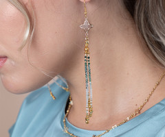 Sieraden set met mos Agaat en goud