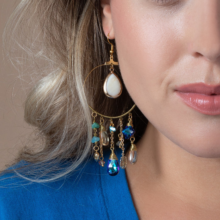 4 stuks Stainless Steel Hoop Earring Gold Plated 44x41x1.5mm - A31