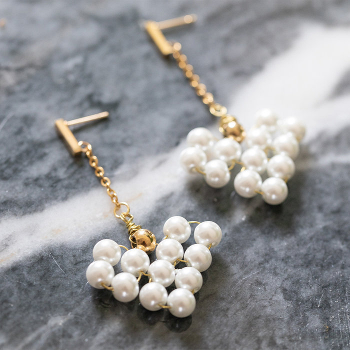 Streng 135 stuks Glasparels 6mm Wit