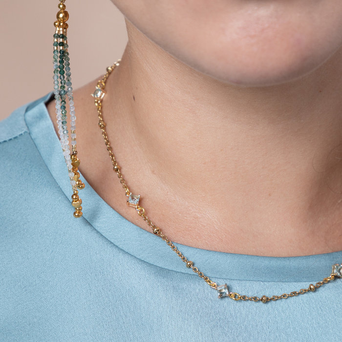 Stainless Steel Ketting 2x1.5mm met Kraal, 1 meter