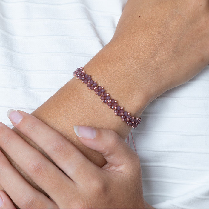 Facet Glaskralen Vintage Paars 3x2mm, 80 stuks