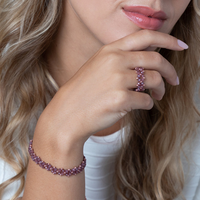 Facet Glaskralen Vintage Paars 3x2mm, 80 stuks