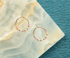 Kleine hoop oorbellen met Miyuki kralen