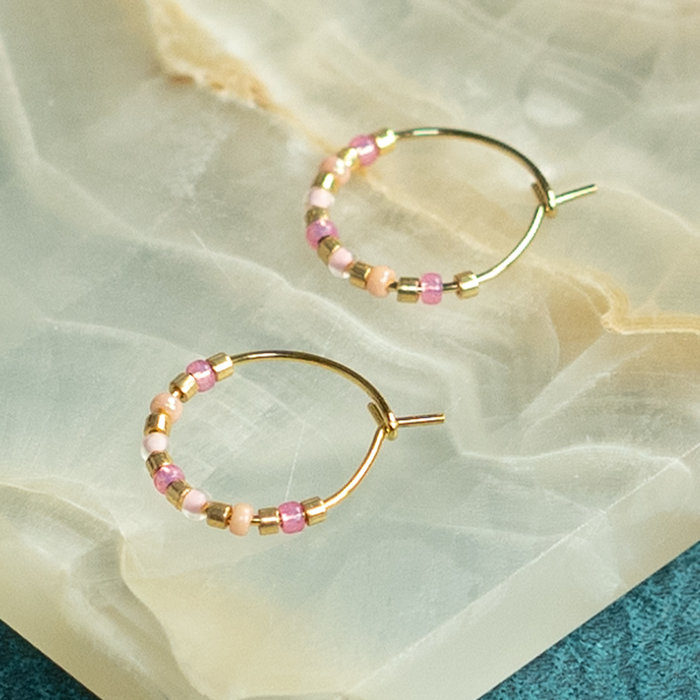 Kleine hoop oorbellen met Miyuki kralen Inspi511