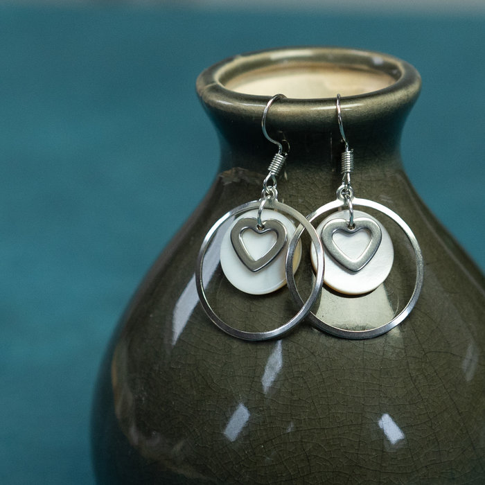 4 stuks Stainless Steel Ring Bedel 28x25mm Zilver