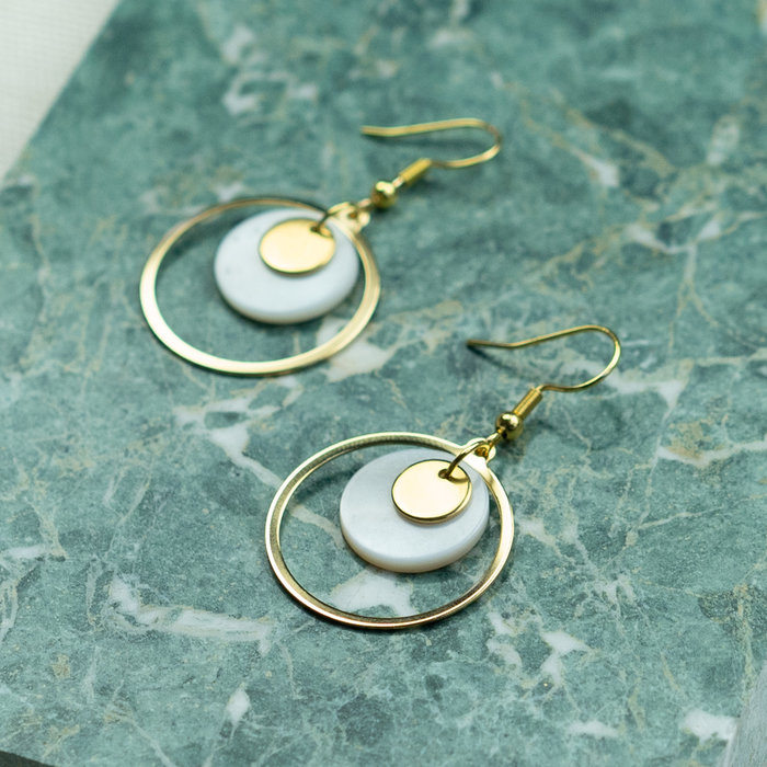 5305 5 pieces Stainless Steel Coin Charm 10mm Gold Plated