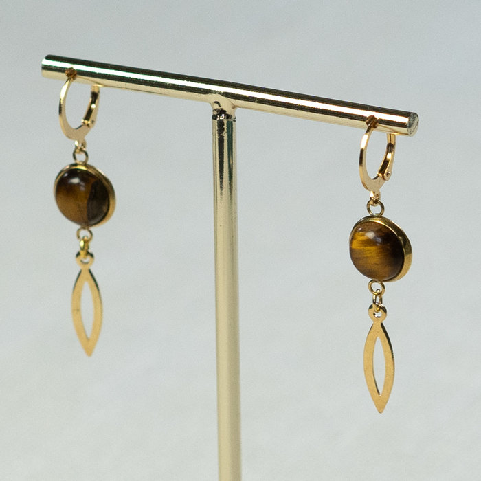 Earrings with Tiger eye Inspi514