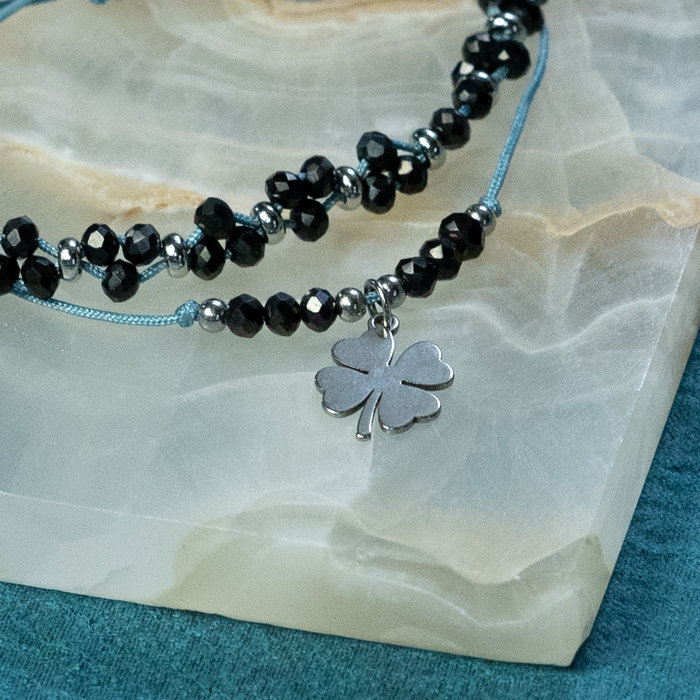 4 pieces Stainless Steel Clover Charm 15x12mm Silver