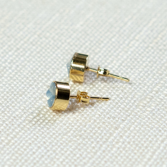 4 pieces Stainless Steel Studs 15x7mm for 6mm/ss29 Rhinestone Gold Plated