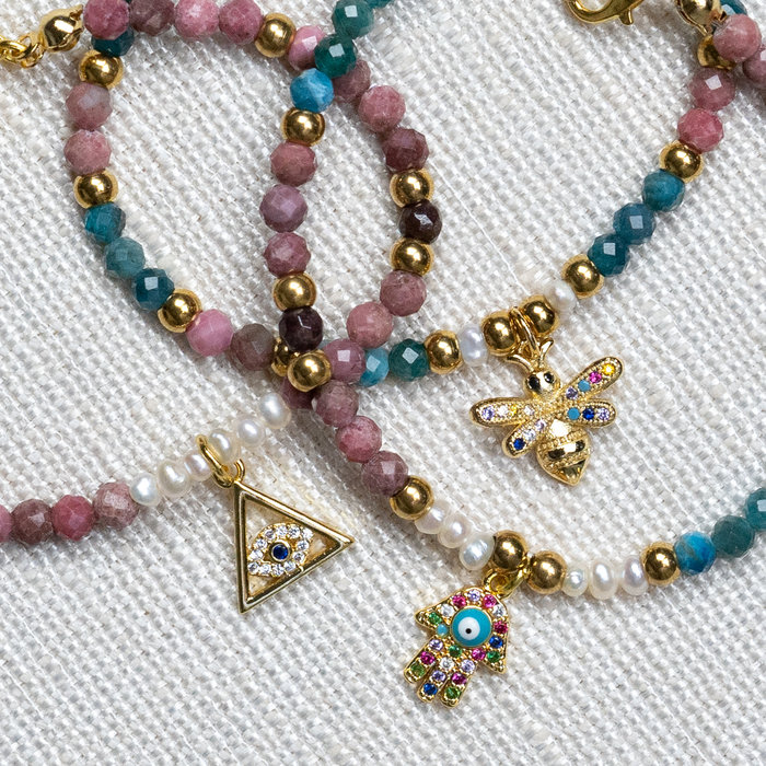 Gemstone bracelets with Zirconia charm Inspi520