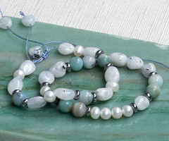 Armbanden met Amazoniet en Maansteen