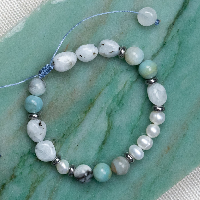 Armbanden met Amazoniet en Maansteen Inspi521