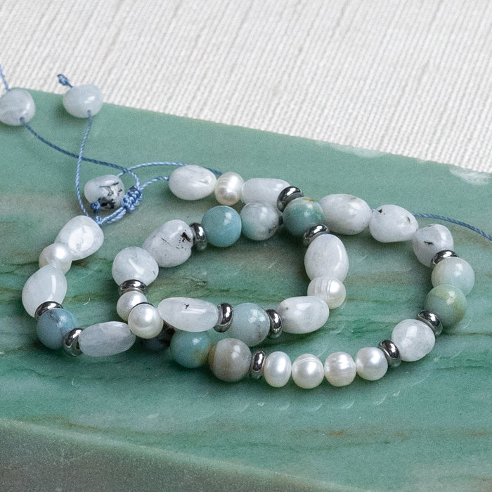 Amazoniet Edelsteen Kralen 8mm, streng 40 stuks