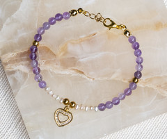 Beaded Bracelet with Amethyst
